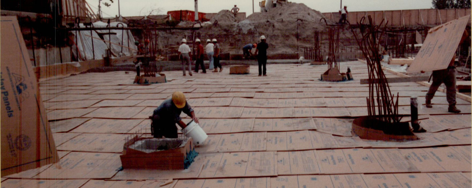 Volclay Panels waterproofing below grade foundations in Toronto in the mid 1980s